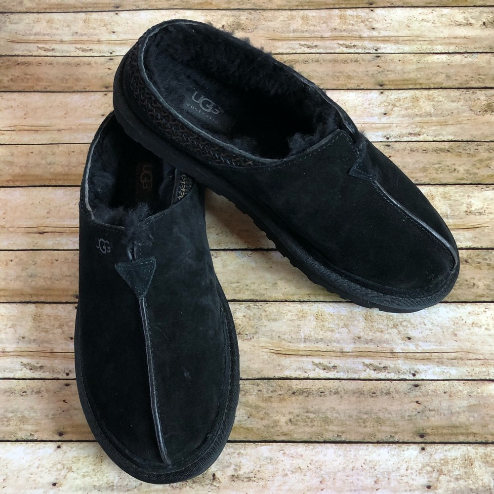 UGG Men's Black Suede Slippers